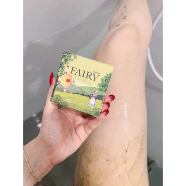 Fairy Scrub Gluta Soap Bar Brightening Smooth Soft Skin Coffee Green Tea 50 g 2pcs - Image 4